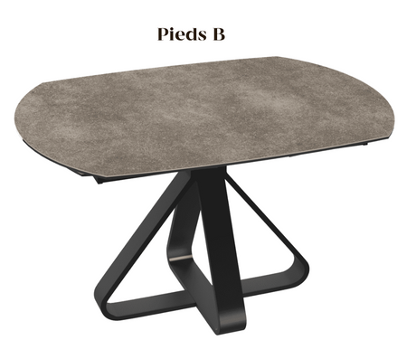 Table ceramique pierre taupe akante extensible - Souffle d'intérieur 