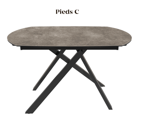 Table ceramique pierre taupe akante extensible - Souffle d'intérieur 