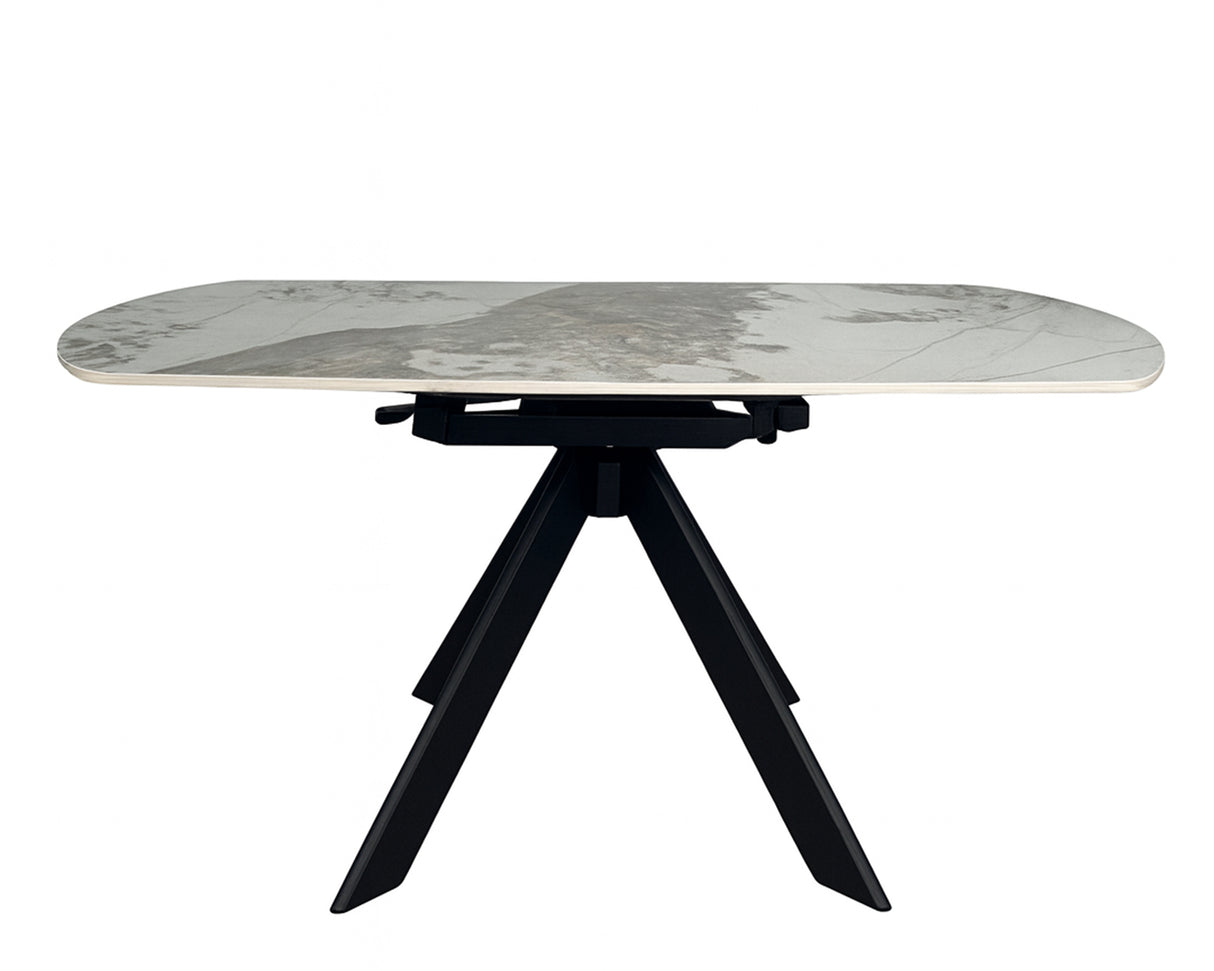 Table céramique rotative marbre calcatta - pierimport - Souffle d'intérieur