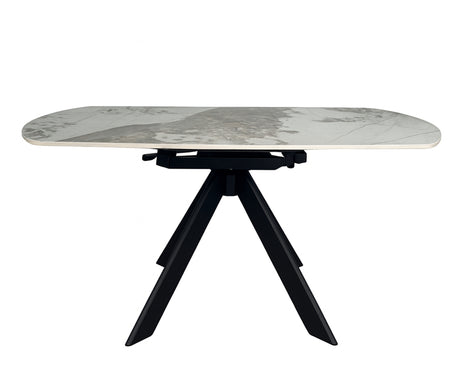 Table céramique rotative marbre calcatta - pierimport - Souffle d'intérieur
