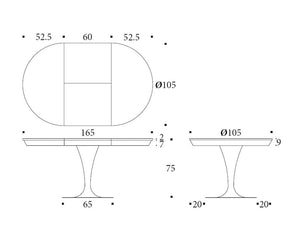 Schéma dimensions – Sunnie – Ø105/L165 cm