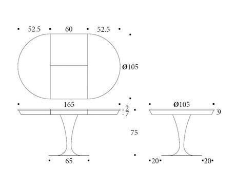 Schéma dimensions – Sunnie – Ø105/L165 cm