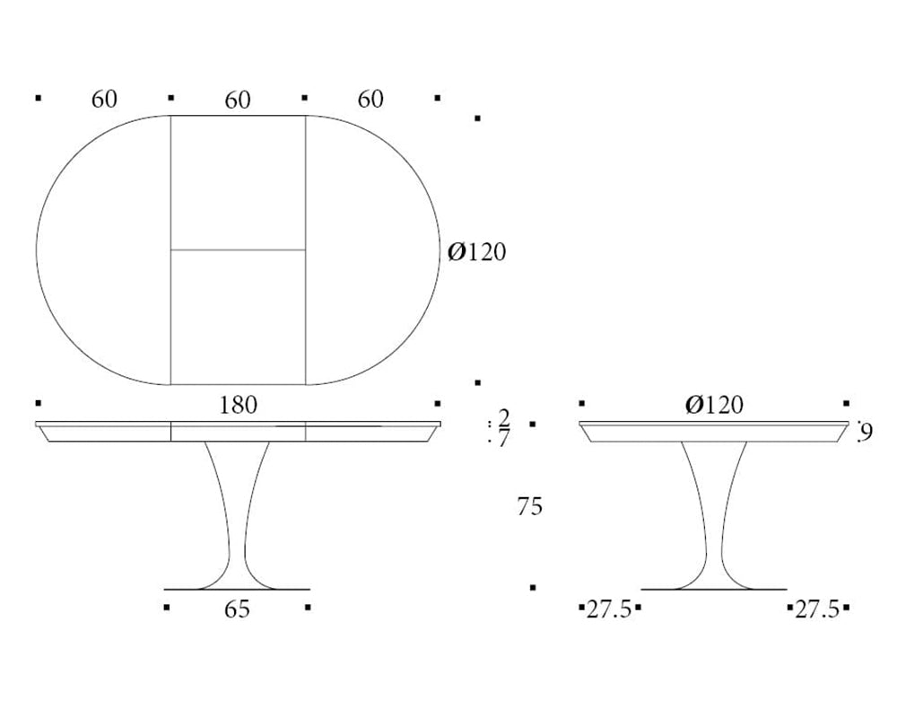 Schéma dimensions – Sunnie – Ø120/L180 cm