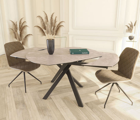 Table céramique effet argile extensible - Kheops - Akante - Souffle d'intérieur