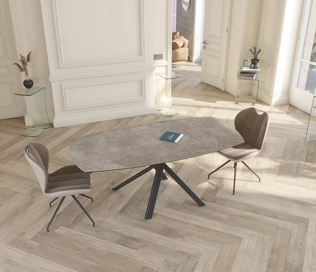 Table céramique effet argile extensible - Kheops - Akante - Souffle d'intérieur