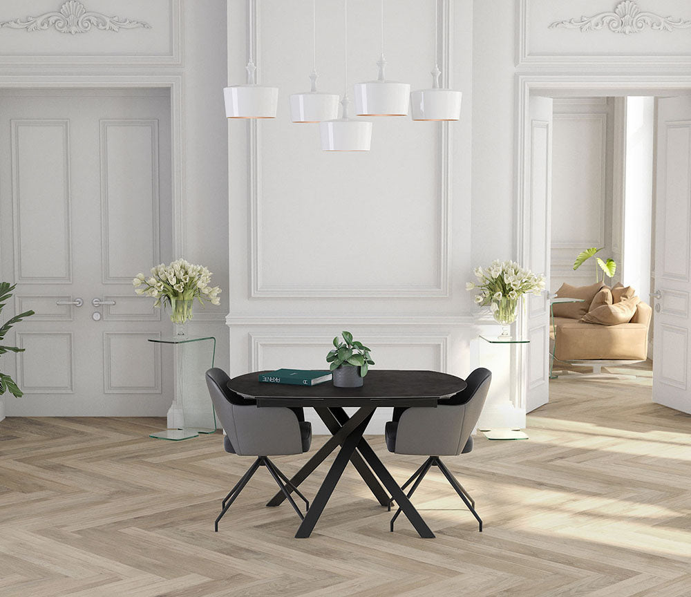 Table céramique noir extensible - Kheops - Akante - Souffle d'intérieur