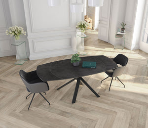 Table céramique noir extensible - Kheops - Akante - Souffle d'intérieur