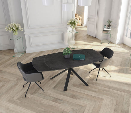 Table céramique noir extensible - Kheops - Akante - Souffle d'intérieur