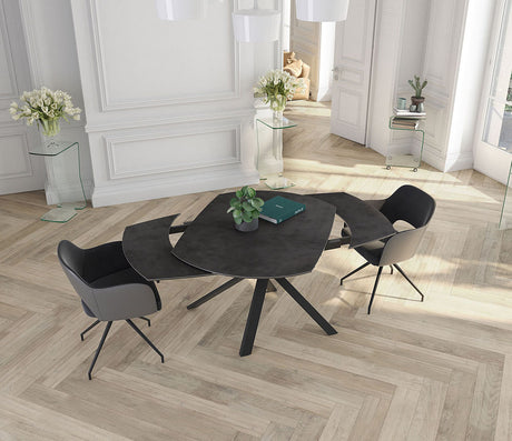 Table céramique noir extensible - Kheops - Akante - Souffle d'intérieur