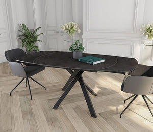 Table céramique noir extensible - Kheops - Akante - Souffle d'intérieur