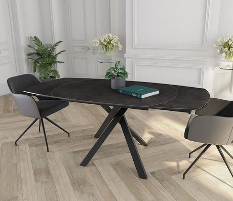 Table céramique noir extensible - Kheops - Akante - Souffle d'intérieur