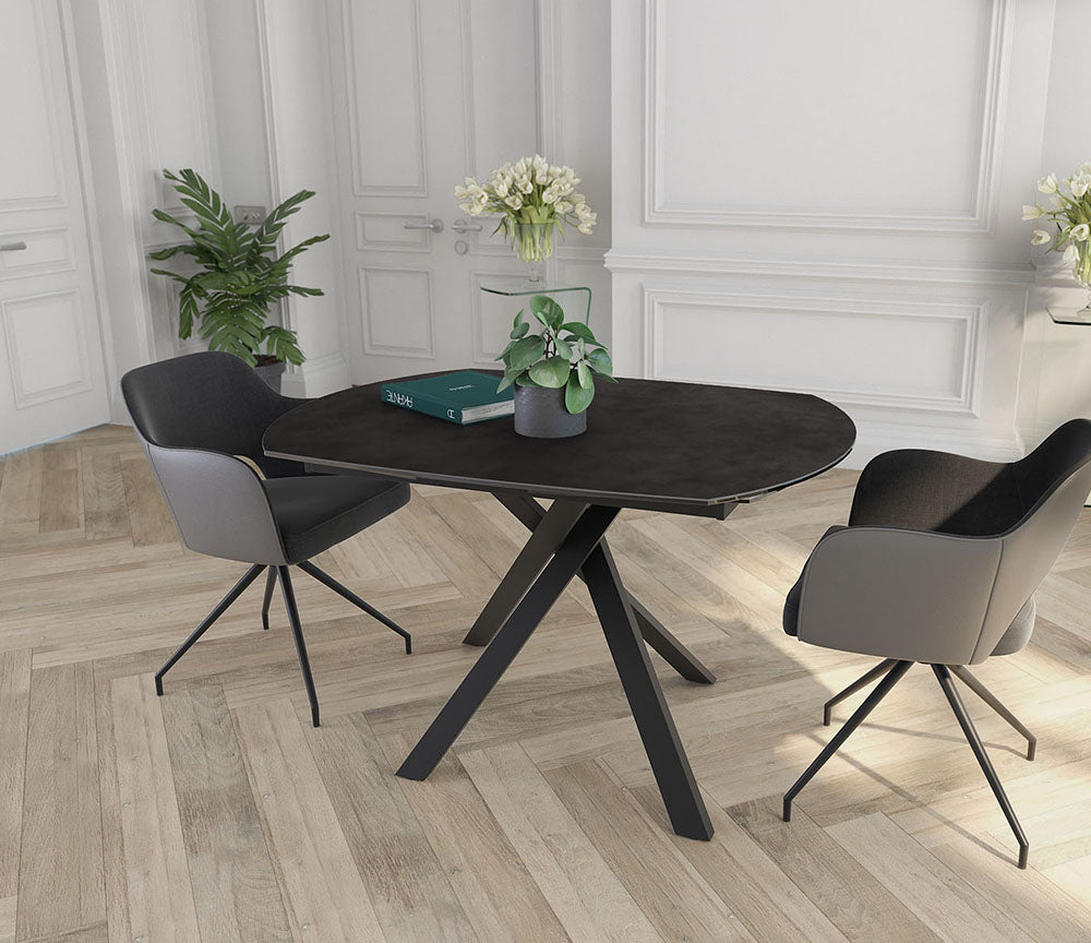Table céramique noir extensible - Kheops - Akante - Souffle d'intérieur