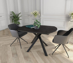 Table céramique noir extensible - Kheops - Akante - Souffle d'intérieur