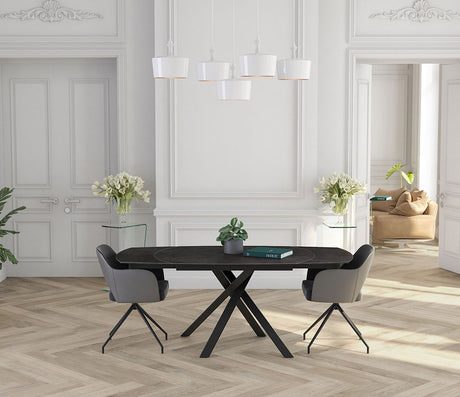 Table céramique noir extensible - Kheops - Akante - Souffle d'intérieur