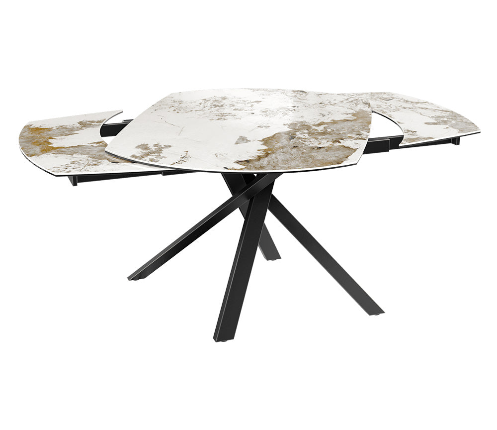 Table céramique effet marbre calcatta extensible - Kheops - Akante - Souffle d'intérieur