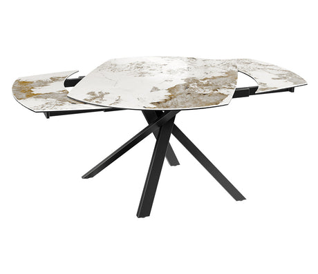 Table céramique effet marbre calcatta extensible - Kheops - Akante - Souffle d'intérieur