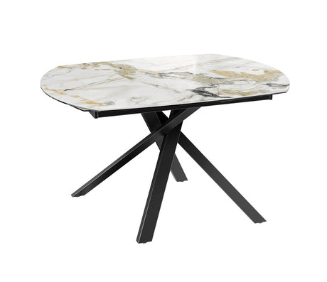 Table céramique effet marbre doro extensible - Kheops - Akante - Souffle d'intérieur