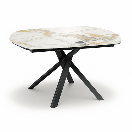 table à manger ceramique avec un plateau tournant