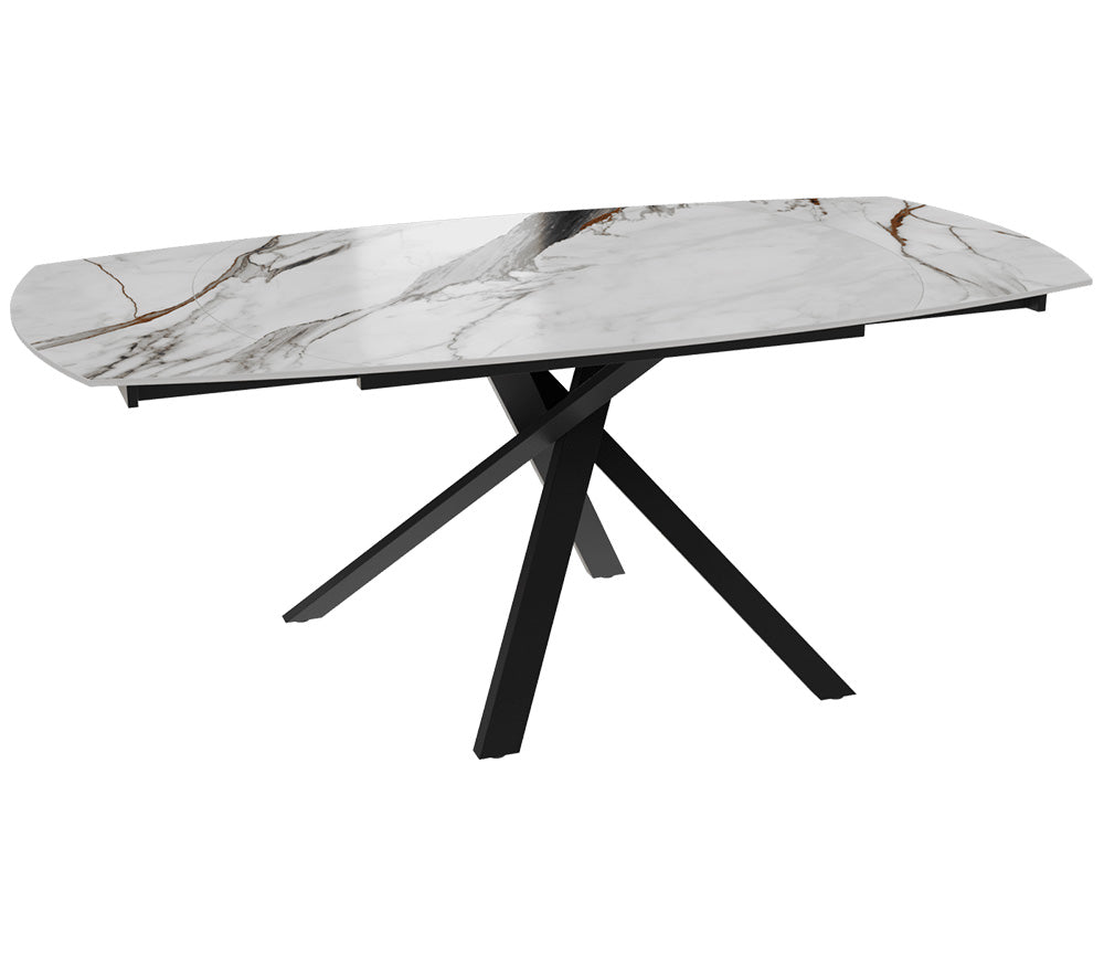 Table céramique effet marbre fiorentino extensible - Kheops - Akante - Souffle d'intérieur