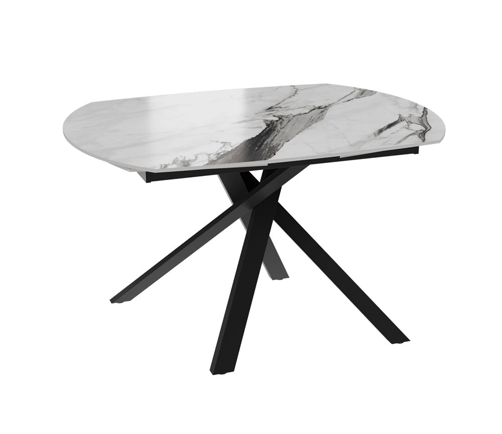 Table céramique effet marbre fiorentino extensible - Kheops - Akante - Souffle d'intérieur