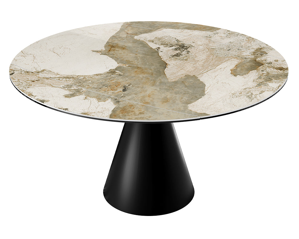 Table Icone – marbre calcatta – vue 3/4