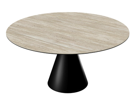 Table Icone – travertin – vue 3/4