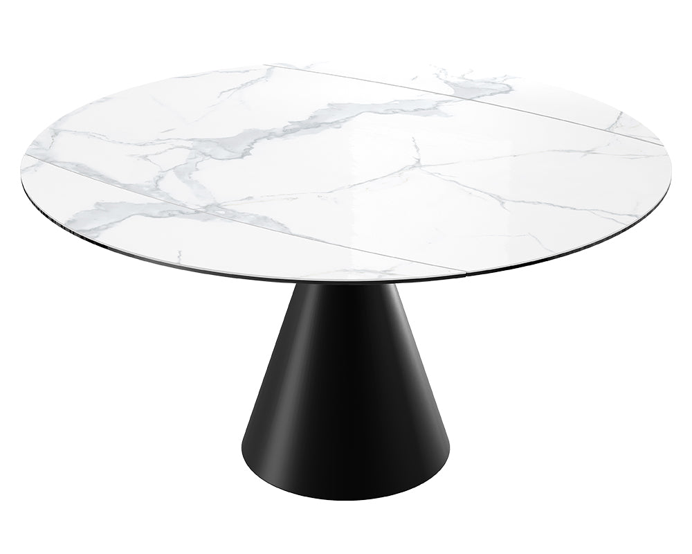 Table Icone – marbre mat – vue 3/4