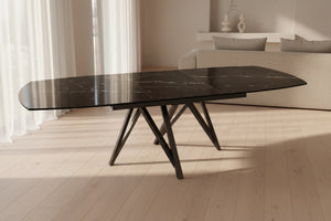 Table ceramique extensible Sedona – marbre marquina  – akante