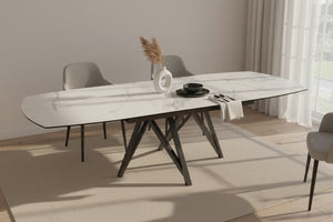Table Sedona – marbre mat – vue ¾