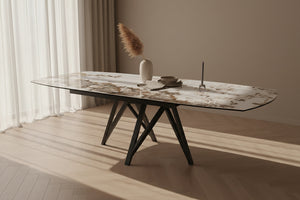 Table Sedona – marbre calcatta – vue ¾