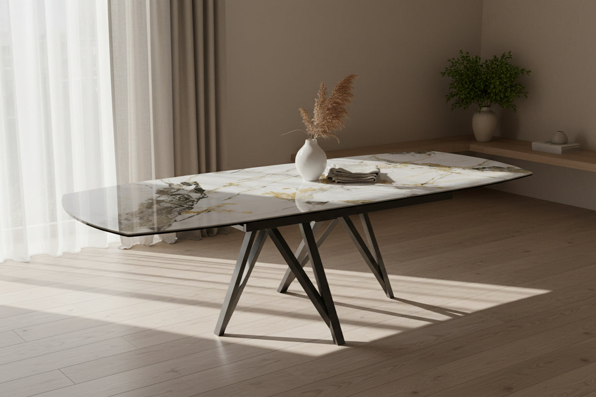Table Sedona – marbre doro  – vue ¾