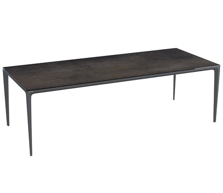 Table de repas extérieur couleur acier pied anthracite - Akante - Souffle d'intérieur