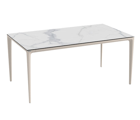 Table de repas extérieur couleur marbre mat pied gris cachemire - Akante - Souffle d'intérieur