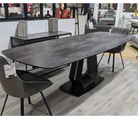 Table a manger extensible ceramique anthracite - Souffle d'intérieur