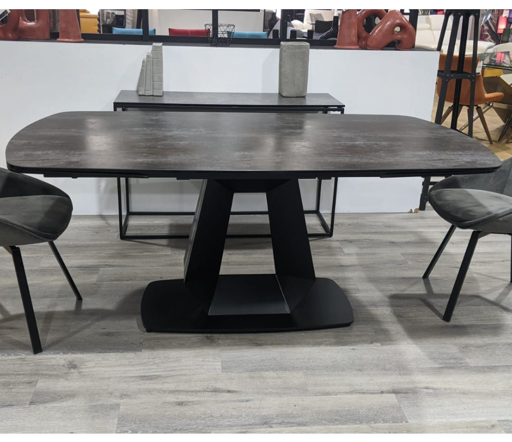Table a manger extensible ceramique anthracite - Souffle d'intérieur