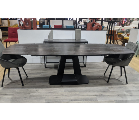 Table a manger extensible ceramique anthracite - Souffle d'intérieur