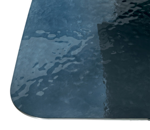 Blue glass dining table 210x110cm - Karly