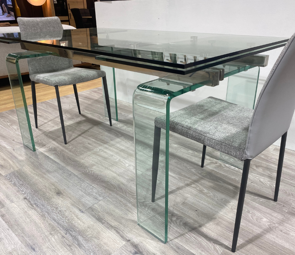 Table en verre extensible contemporaine - Souffle d'intérieur - Souffle  D'intérieur
