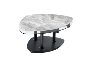 table de salon pivotante ceramique effet marbre - Akante