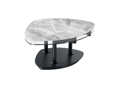 table de salon pivotante ceramique effet marbre - Akante
