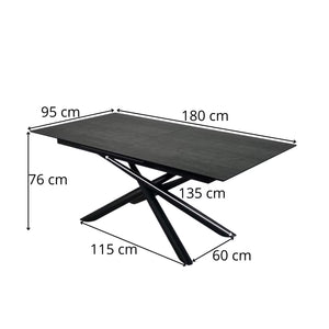 Extendable ceramic table 180x95cm - Barbara