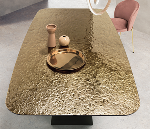 Table à manger en verre doré 210x110cm - Karly