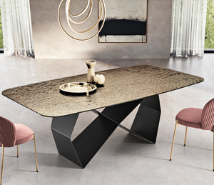 Table à manger en verre doré 210x110cm - Karly
