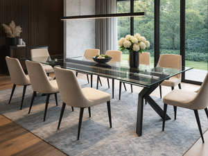 Table en verre extensible contemporaine rectangulaire - Souffle d'intérieur  