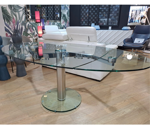 Table de salle à manger en verre transparente extensible - Souffle d'intérieur