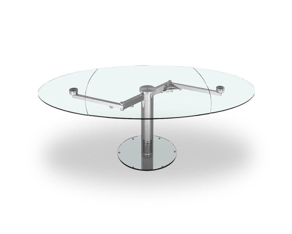 Table de salle à manger en verre transparente extensible - Souffle d'intérieur
