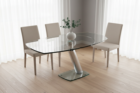 Table en verre extensible - Forme bateau respectée