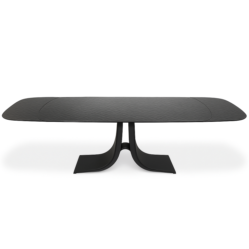 Table en verre noir extensible - Aurelie