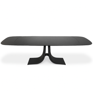 Table en verre noir extensible - Aurelie