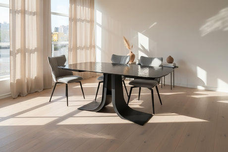 Table en verre noir extensible - Souffle d'intérieur - lievens - aurel